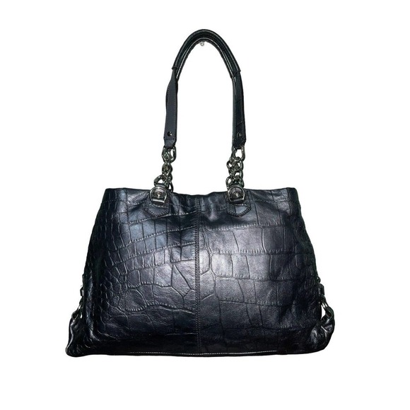 Coach Ashley F17661 Camel Bluish Gray Color Alligator Leather Carry all Tote Bag - Picture 2 of 13